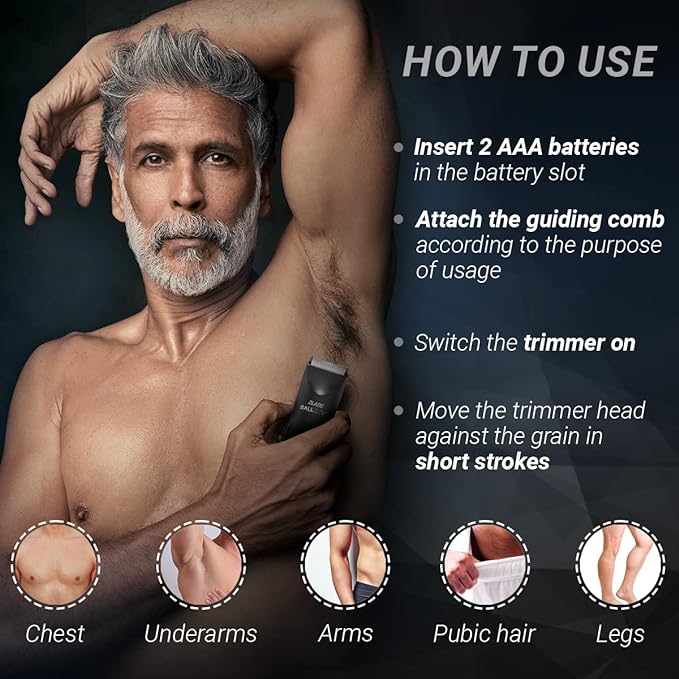 Zlade Ballistic LITE Manscaping Body Trimmer for Men | Beard, Body, Pubic Hair Grooming | Private Part Shaving | Waterproof, AAA Battery Powered | Travel Lock - 3 Second Long Press to Start Zlade Ballistic LITE Manscaping Body Trimmer for Men | Beard, Body, Pubic Hair Grooming | Private Part Shaving | Waterproof, AAA Battery Powered | Travel Lock - 3 Second Long Press to Start